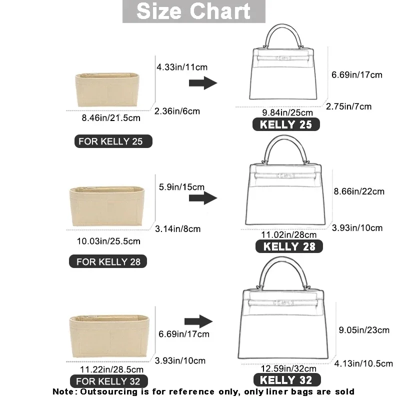 Felt Cloth Insert Bag Organize - Women Bags Hermes recension och pris