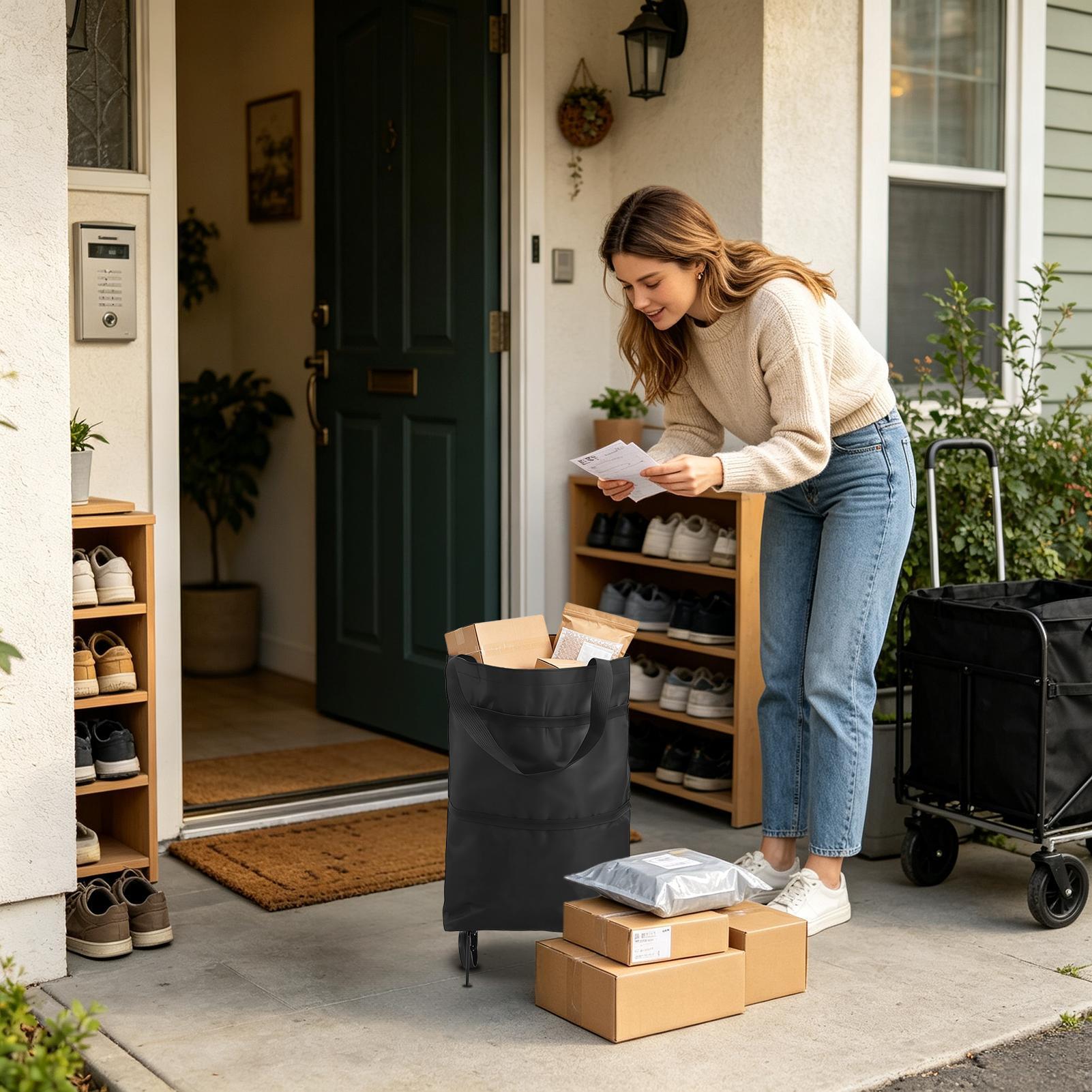 Grocery Bag With Wheels Foldab - Women Bags Farmers recension och pris